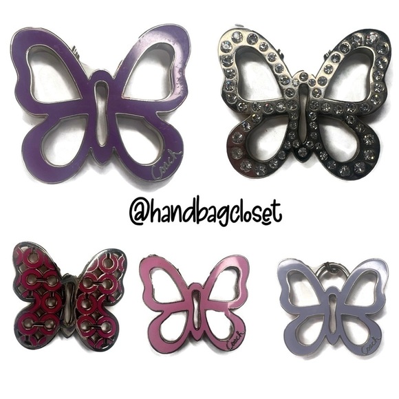 Coach Oversized Butterfly Dangle Metal Swarovski Crystals Keychain Charm… - Picture 2 of 7